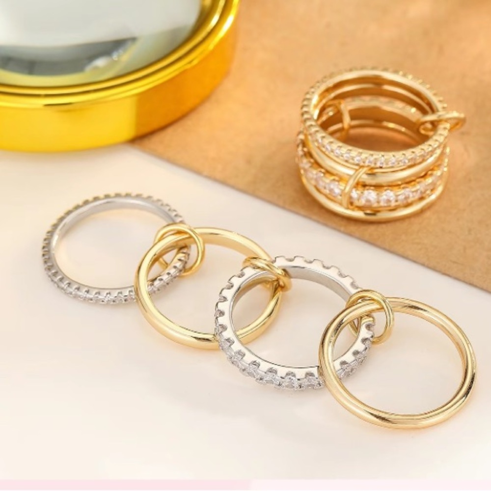 18k Interlocked Stacking Ring - image 8